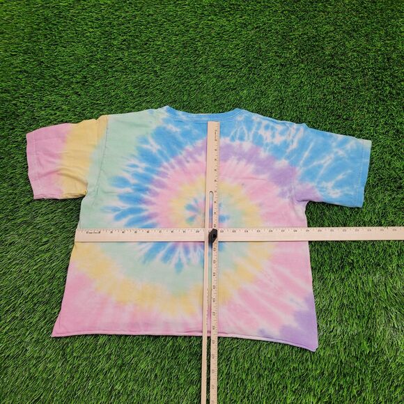 Pink-Floyd Pastel Tie-Dye Shirt Womens Medium 19x19 Cropped - Picture 3 of 11